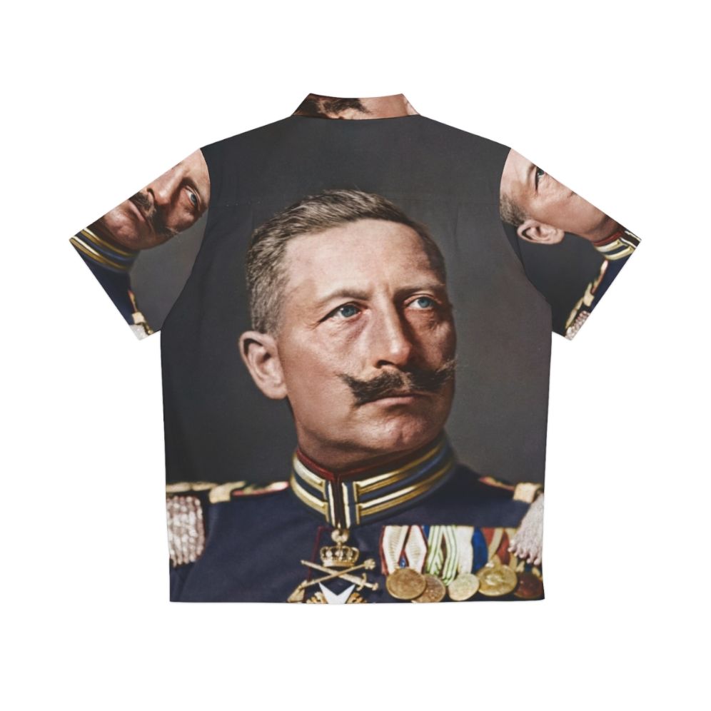 Vintage Hawaiian shirt featuring a colorized portrait of Kaiser Wilhelm II - Back