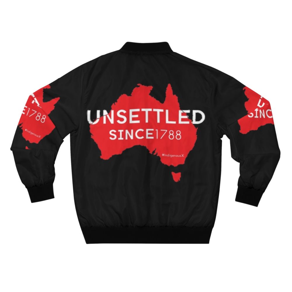 Unsettled Since 1788 (Red) Bomber Jacket, featuring indigenous Australian design - Back