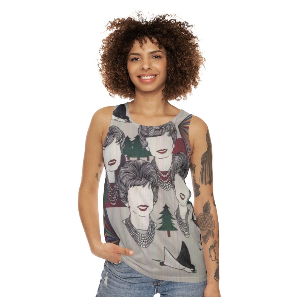 STRFKR unisex tank top with psychedelic album cover art - women