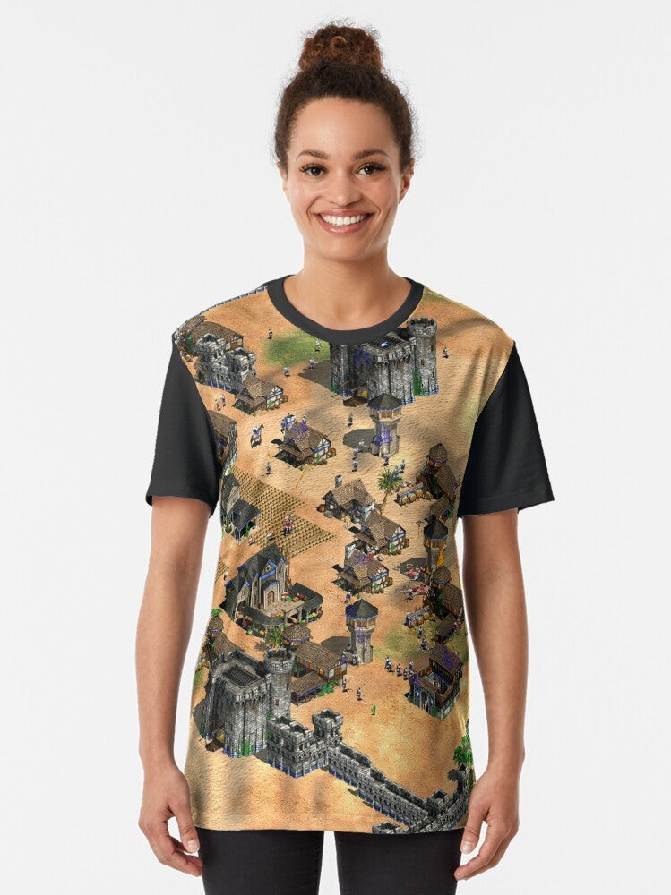 Vintage "Age of Empires" graphic t-shirt for gaming enthusiasts and retro video game fans - Women