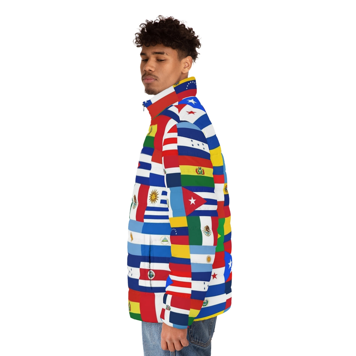 Flags of Latin America Puffer Jacket - men side left