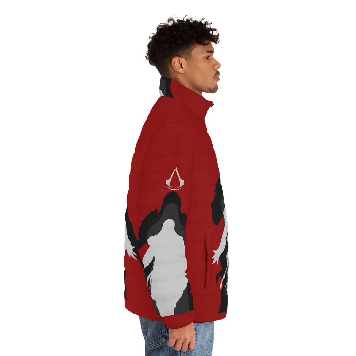 Assassin's Creed Puffer Jacket 8 featuring the iconic video game franchise logo - men side right