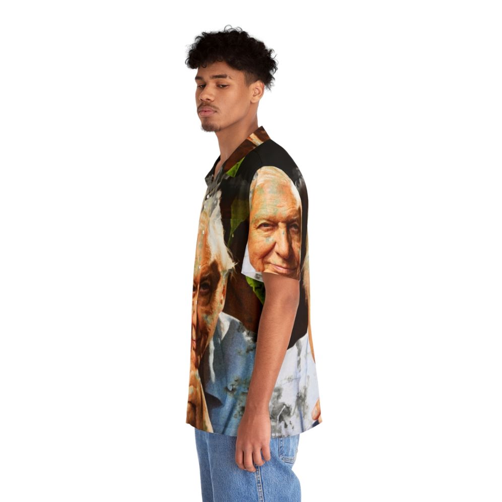 David Attenborough Watercolor Hawaiian Shirt - People Left