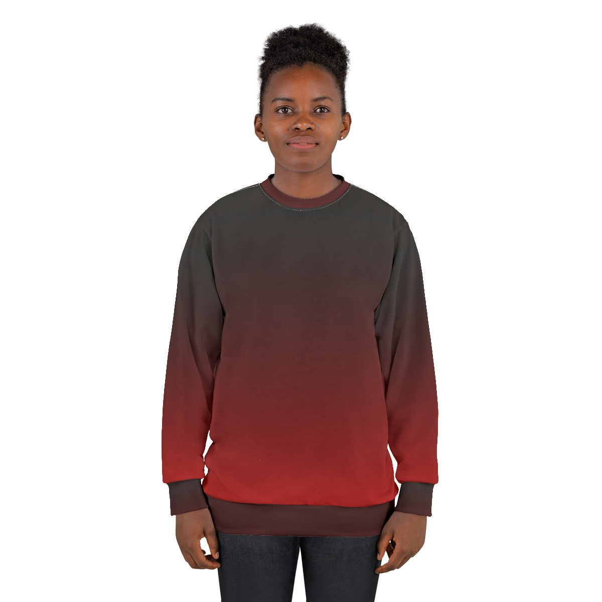 Black to red gradient ombre sweatshirt - women