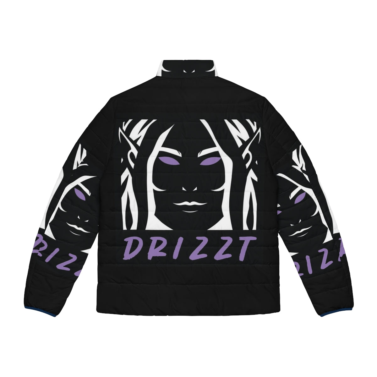 Drizzt Puffer Jacket featuring the iconic character from the Forgotten Realms fantasy series - Back