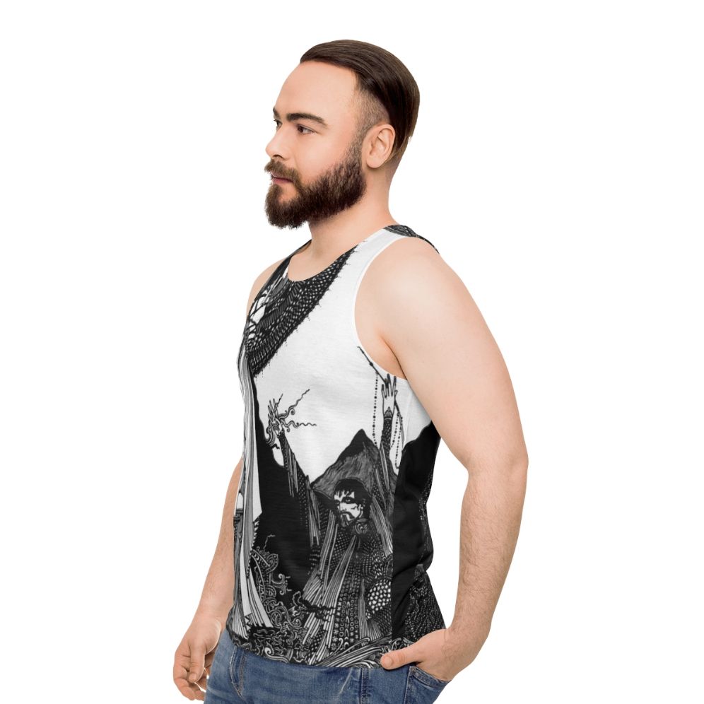 Unisex tank top featuring Ligeia artwork by Harry Clarke for Edgar Allan Poe - men side