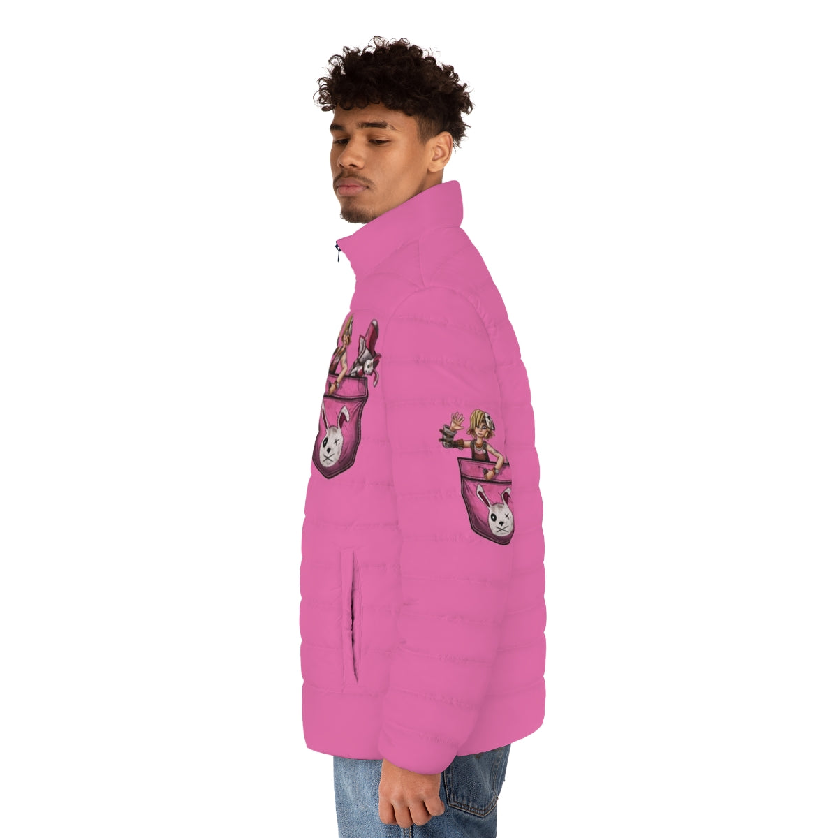 Borderlands Tiny Tina Puffer Jacket with Pockets - Fanart Design - men side left