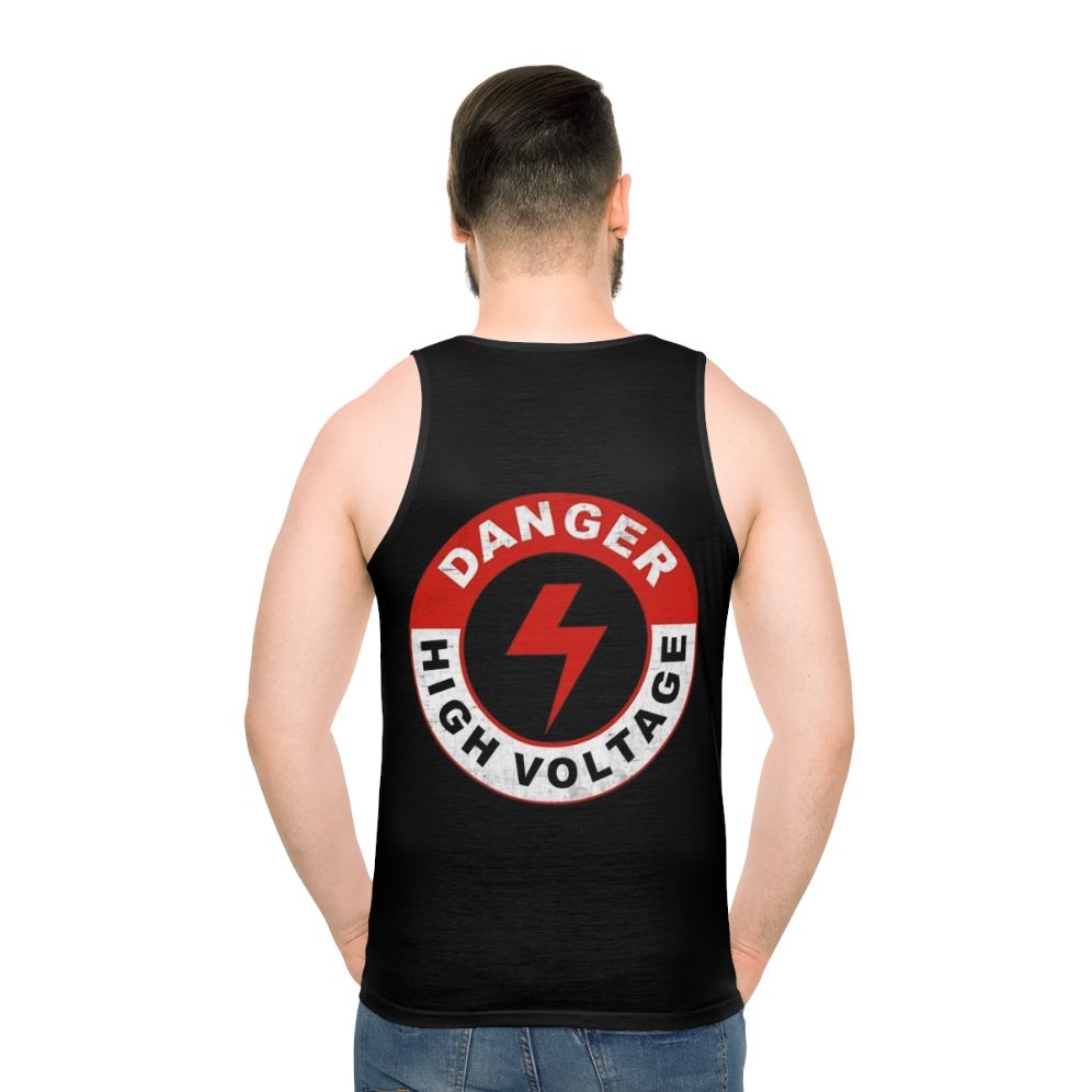 Unisex Danger High Voltage Tank Top - men back