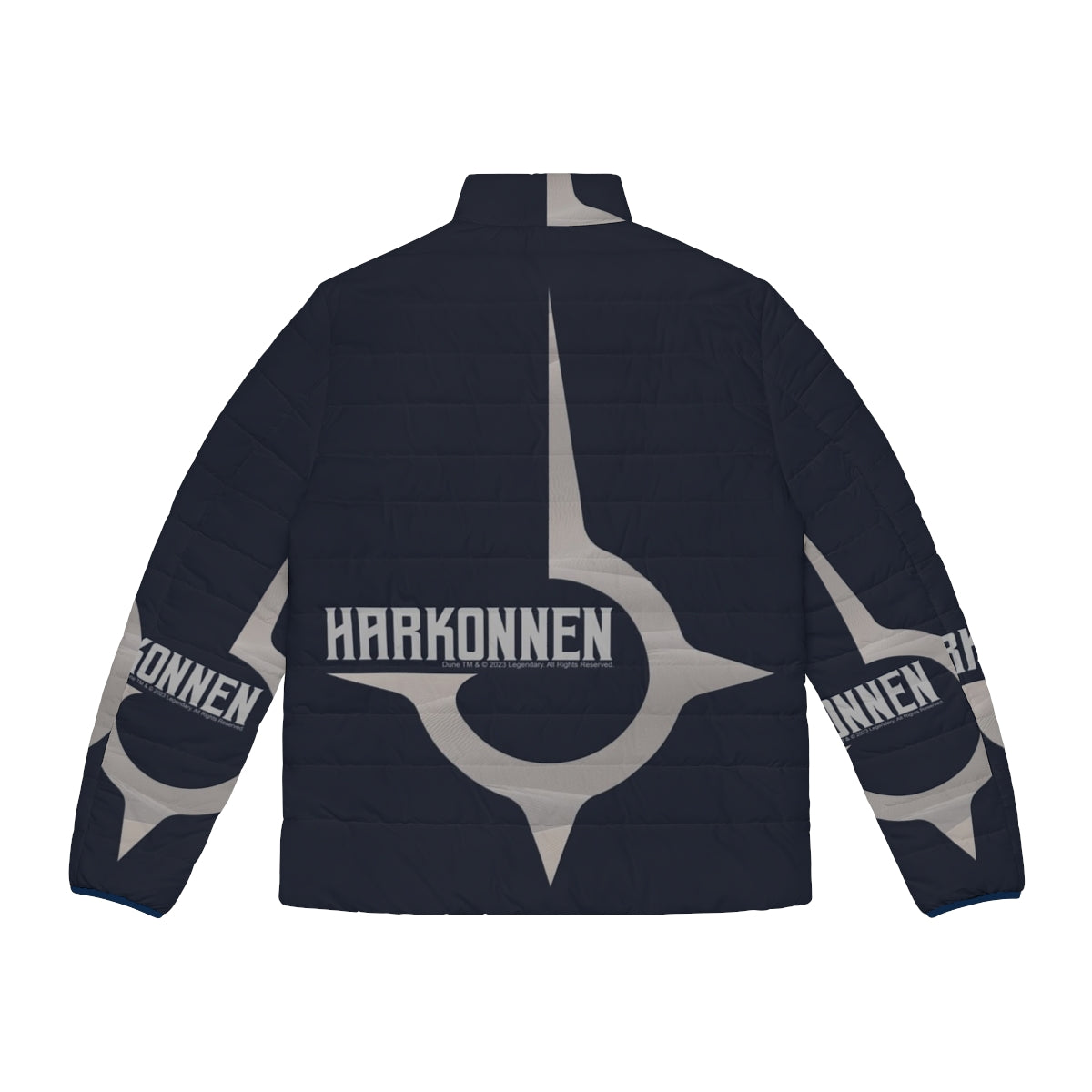 House Harkonnen Gray Puffer Jacket - Dune 2020 inspired sci-fi fashion - Back