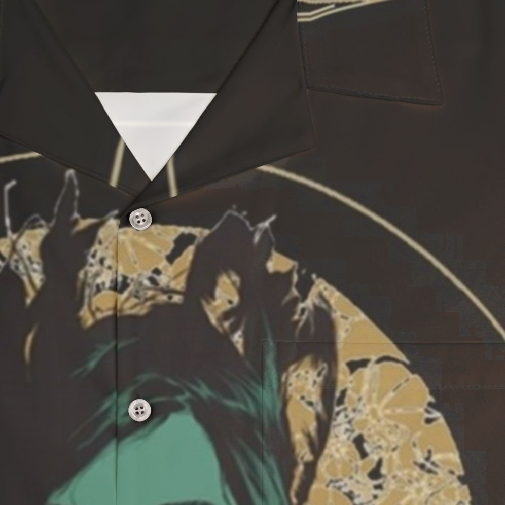 Retro 90s Hawaiian Shirt with PJ Harvey Inspired Design - Detail