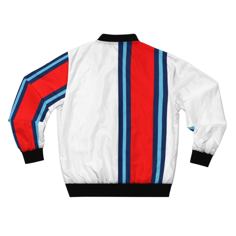 Classic Martini Stripe Bomber Jacket with Minimalist Motorsport Design - Back