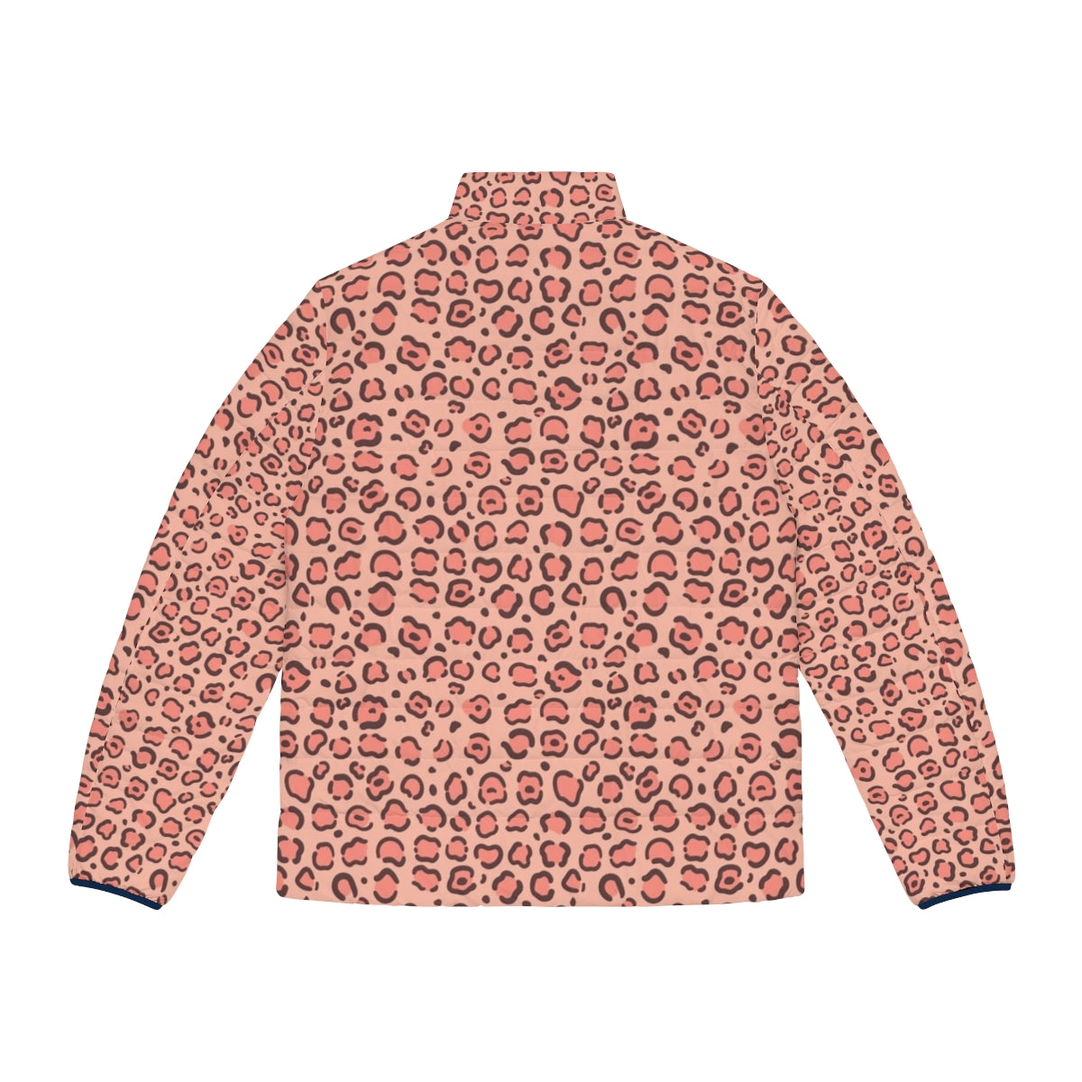 Leopard print puffer jacket with rosette pattern - Back