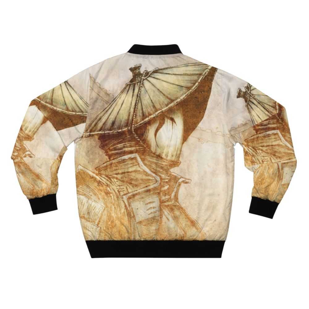 Nobushi Warrior Bomber Jacket with Textured Design - Back