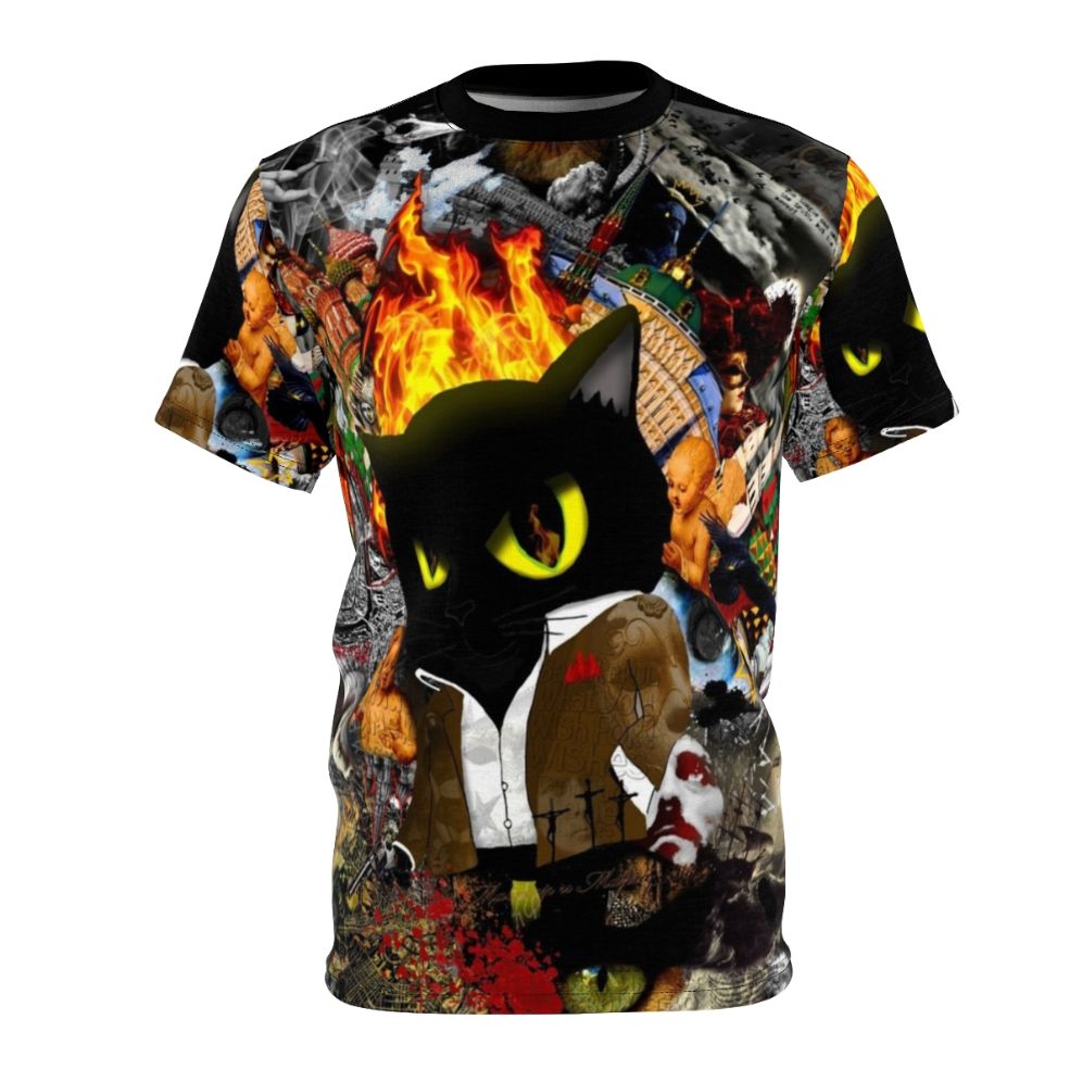 T-shirt featuring a cat behemoth, inspired by the novel "The Master and Margarita" by Mikhail Bulgakov