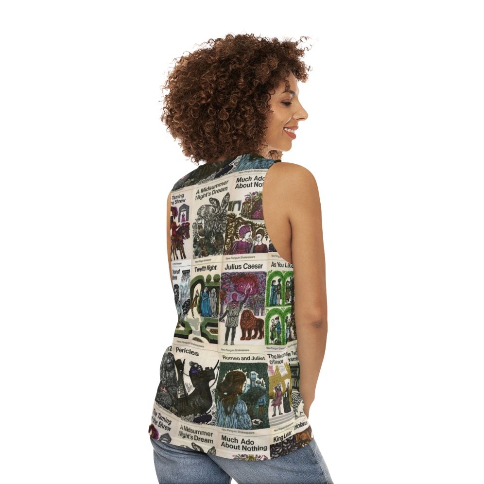 Vintage-inspired Shakespeare unisex tank top - women back