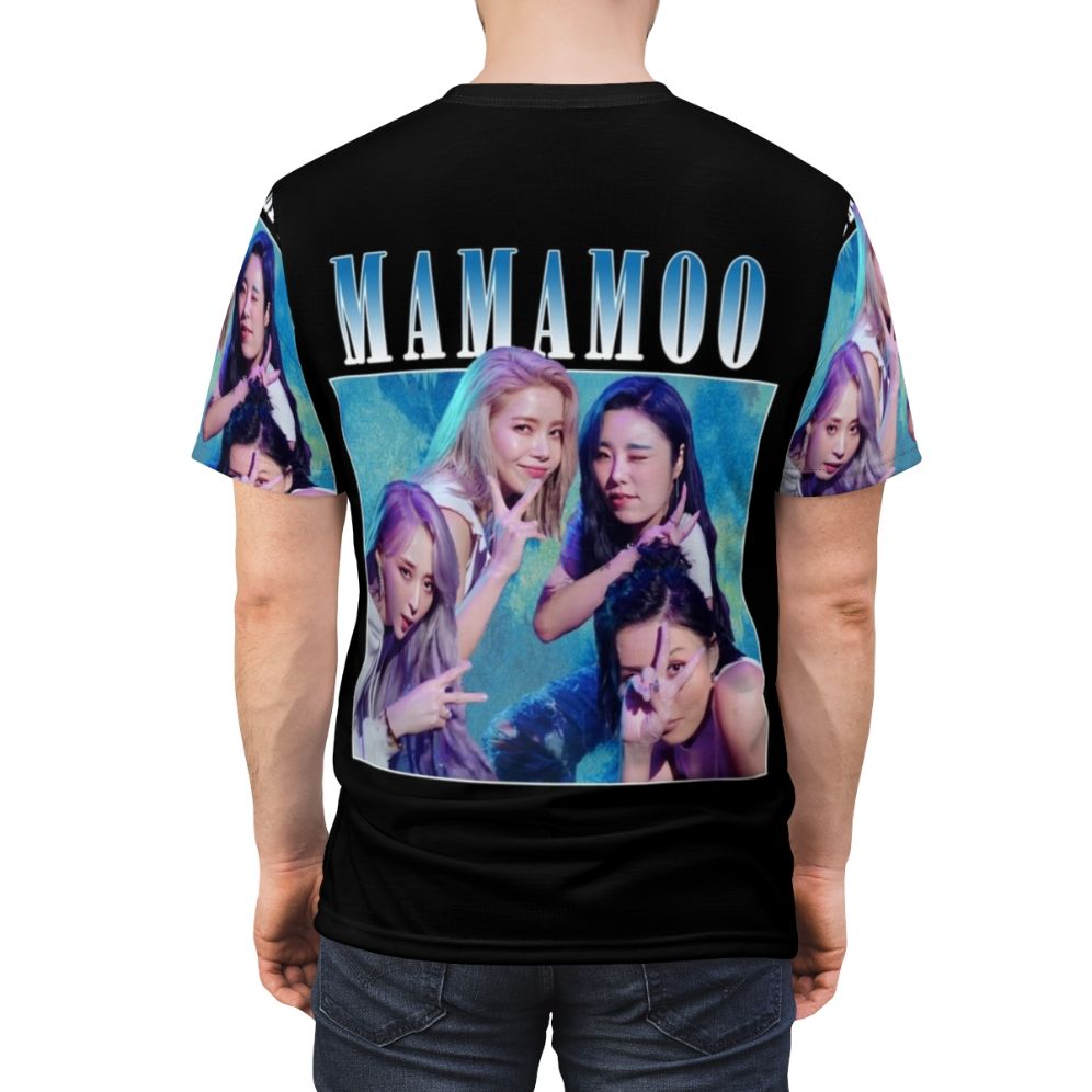 Mamamoo inspired retro-styled t-shirt with vintage kpop graphics - men back