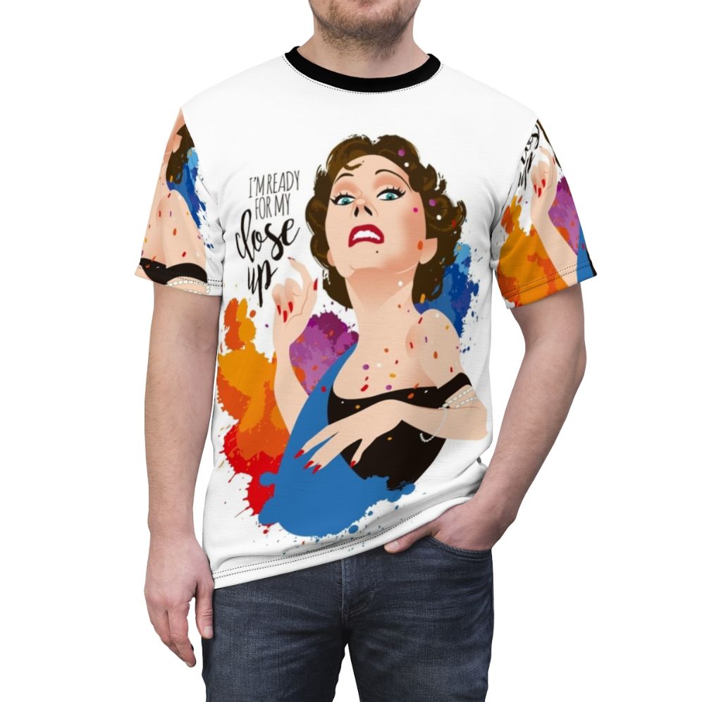 Close up AOP t-shirt with Norma Desmond and Gloria Swanson from Sunset Boulevard - men front