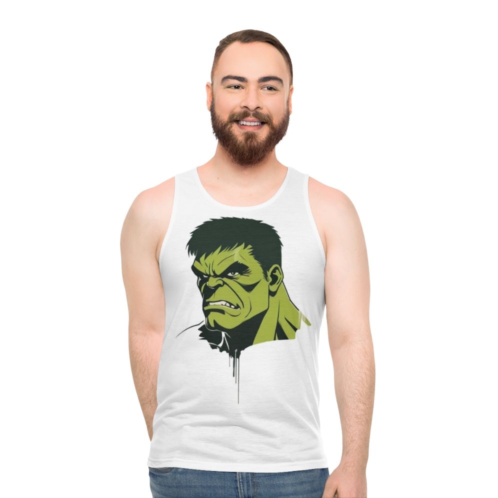 Marvel superhero unisex tank top with Hulk, Avengers, and Endgame graphics - men