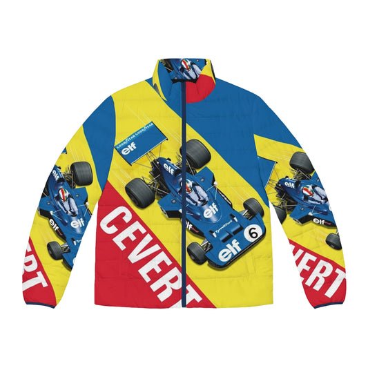 Cevert retro race car graphic tee puffer jacket