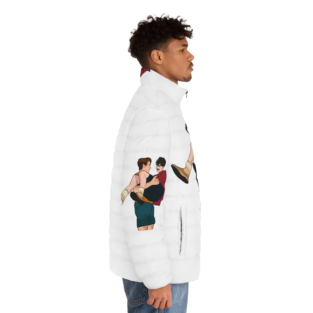 Heartstopper Nick and Charlie Friendship Inspired Puffer Jacket - men side right