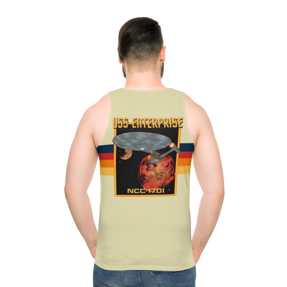 USS Enterprise NCC-1701 Retro Sci-Fi Unisex Tank Top - men back