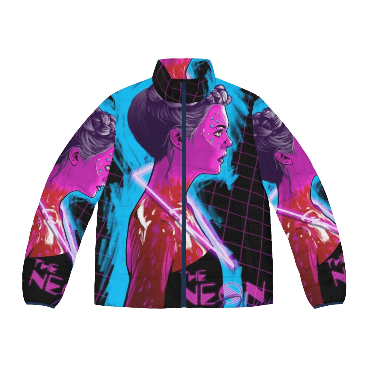 Neon Demon Puffer Jacket - A vibrant, futuristic puffer jacket inspired by the cult classic film