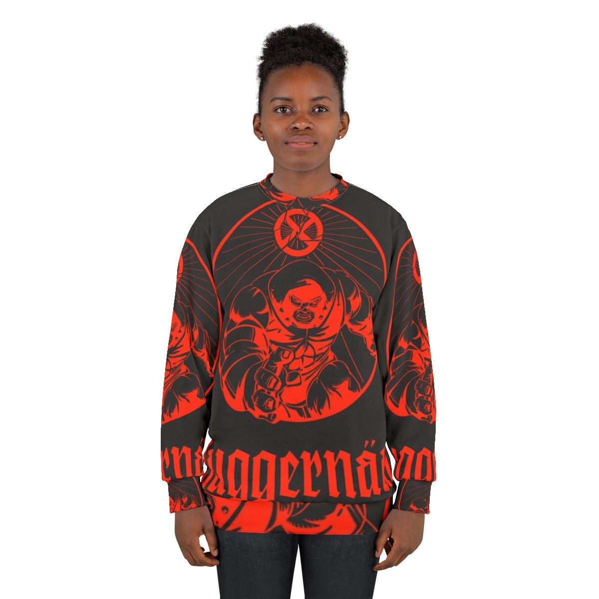 Anesthetic Juggernaut Superhero Villain Parody Sweatshirt - women