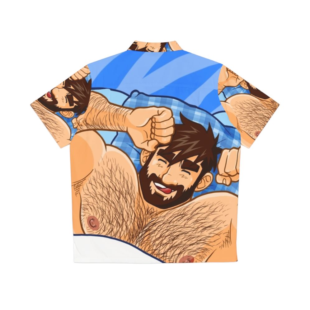 Bearded bear wearing a colorful Hawaiian shirt - Back