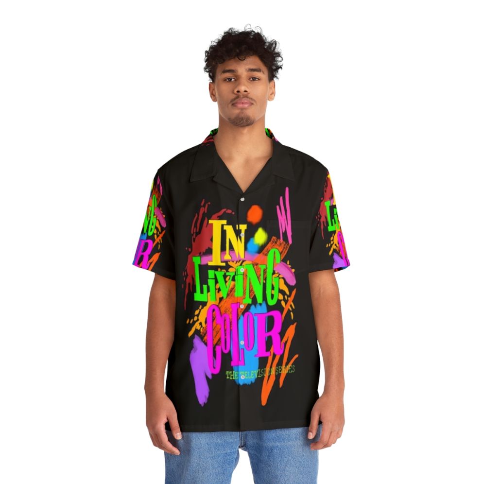 Retro 90s Hawaiian Shirt with 'In Living Color' TV Show Design - Lifestyle