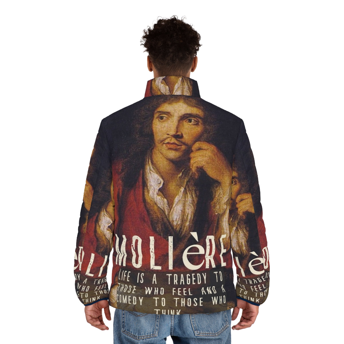 Molière Baroque Period Tragicomedy Quotes Puffer Jacket - men back