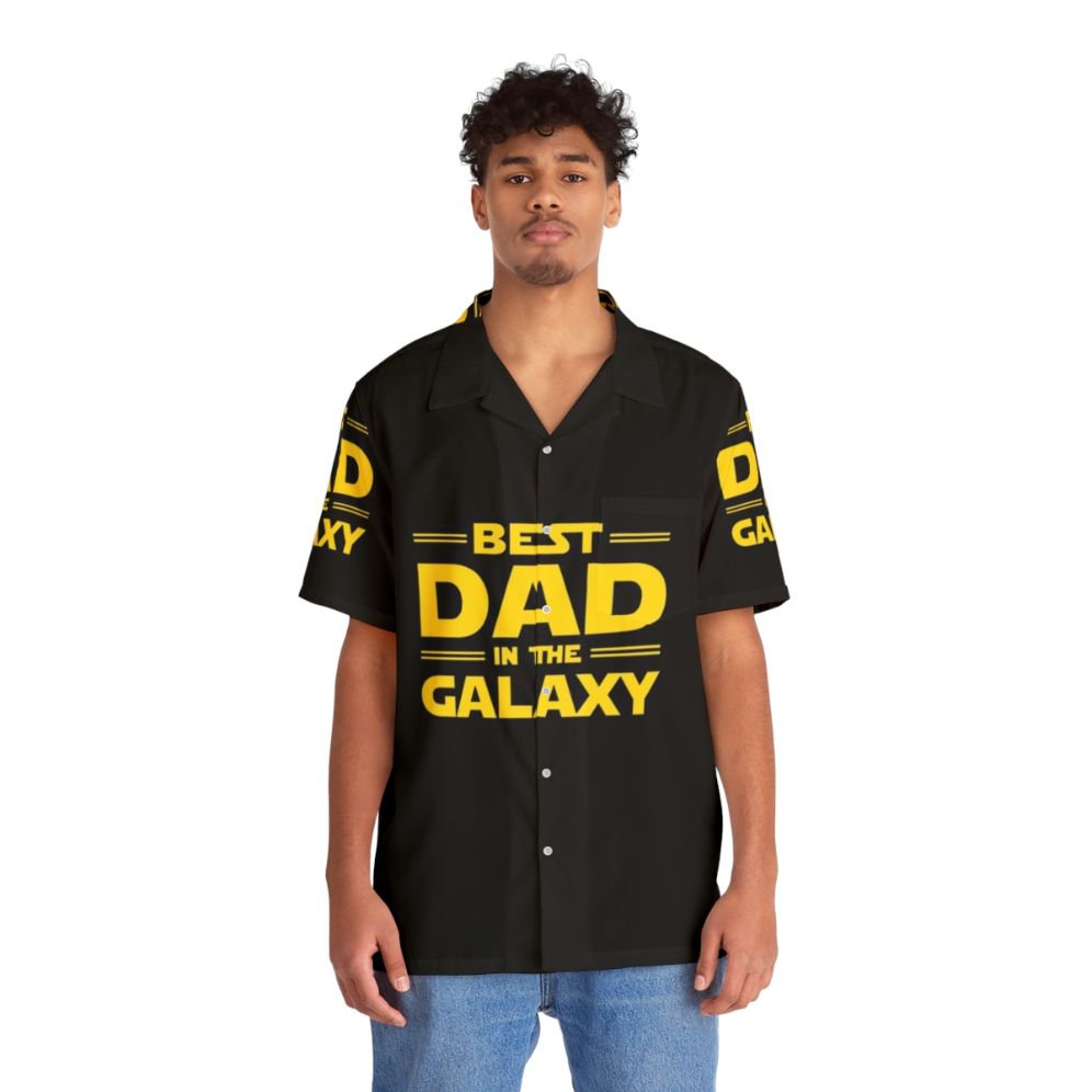 Best Dad in the Galaxy Star Wars Themed Hawaiian Shirt - People Front