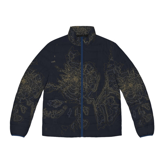 Mt Joy Astrovan Original Digital Artwork Puffer Jacket featuring mountains and indie folk music inspired design