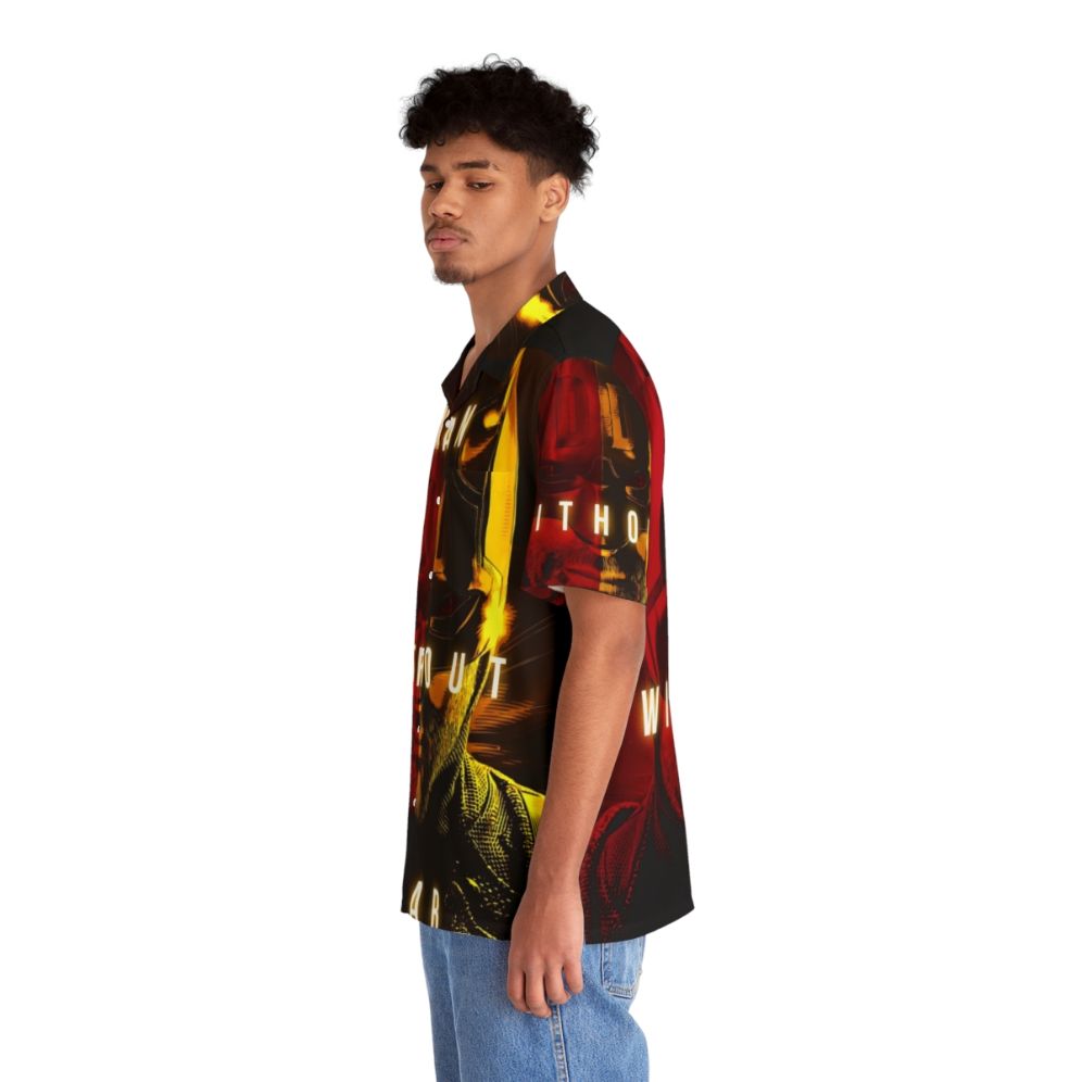 Man wearing Daredevil-inspired Hawaiian shirt - People Left