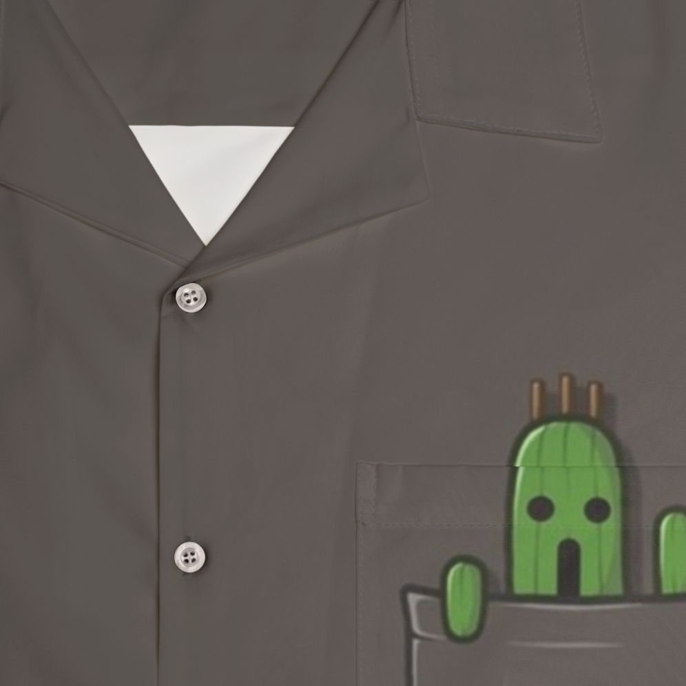 Cactuar Hawaiian Shirt with Cartoon Cactus Design - Detail