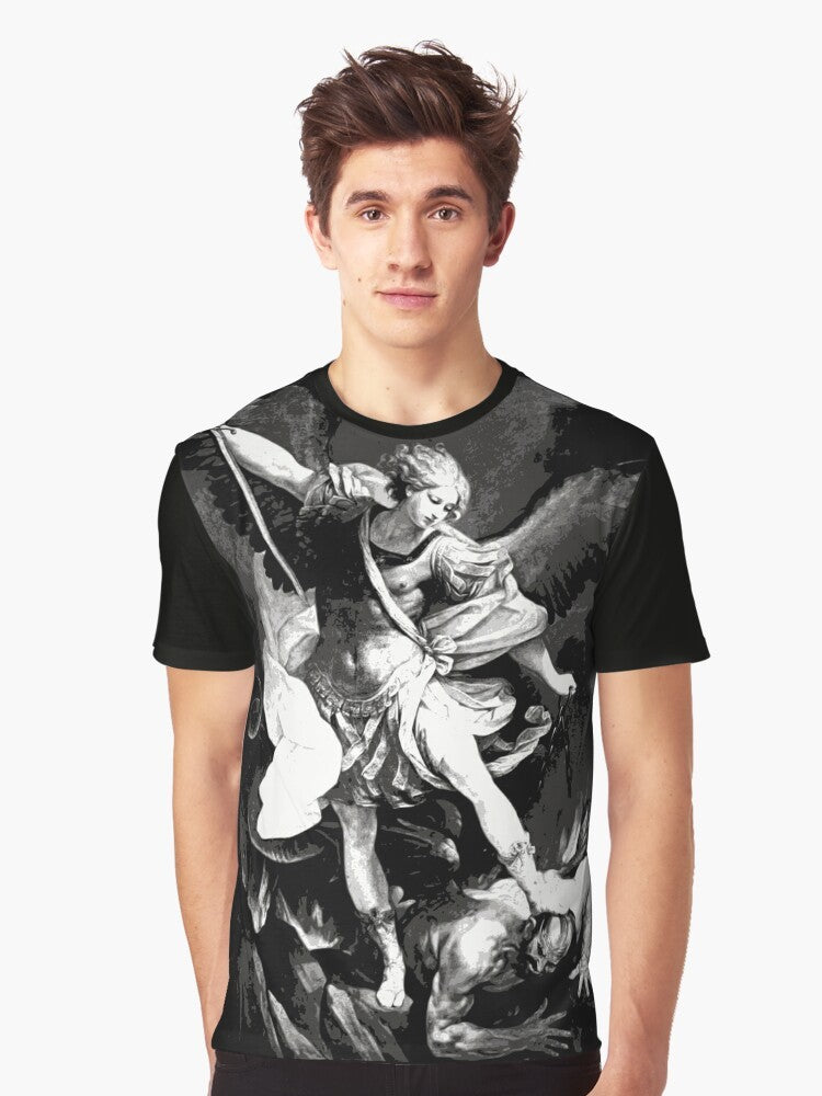 Saint Michael Archangel Catholic Patron Saint Graphic T-Shirt - Men