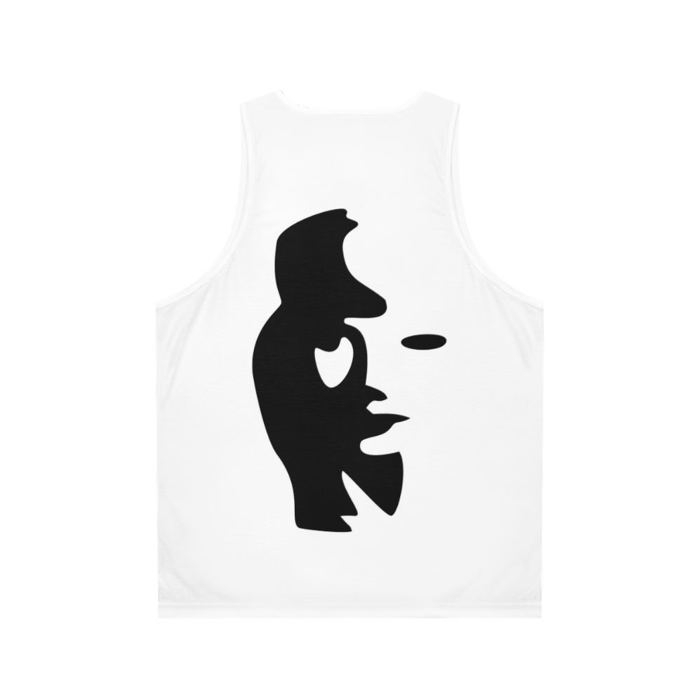 Optical illusion saxophone player unisex tank top - Back