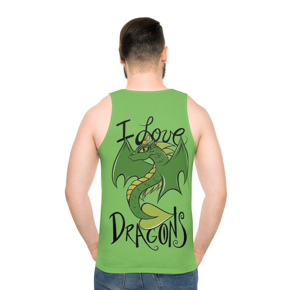 Unisex I Love Dragons Tank Top - men back