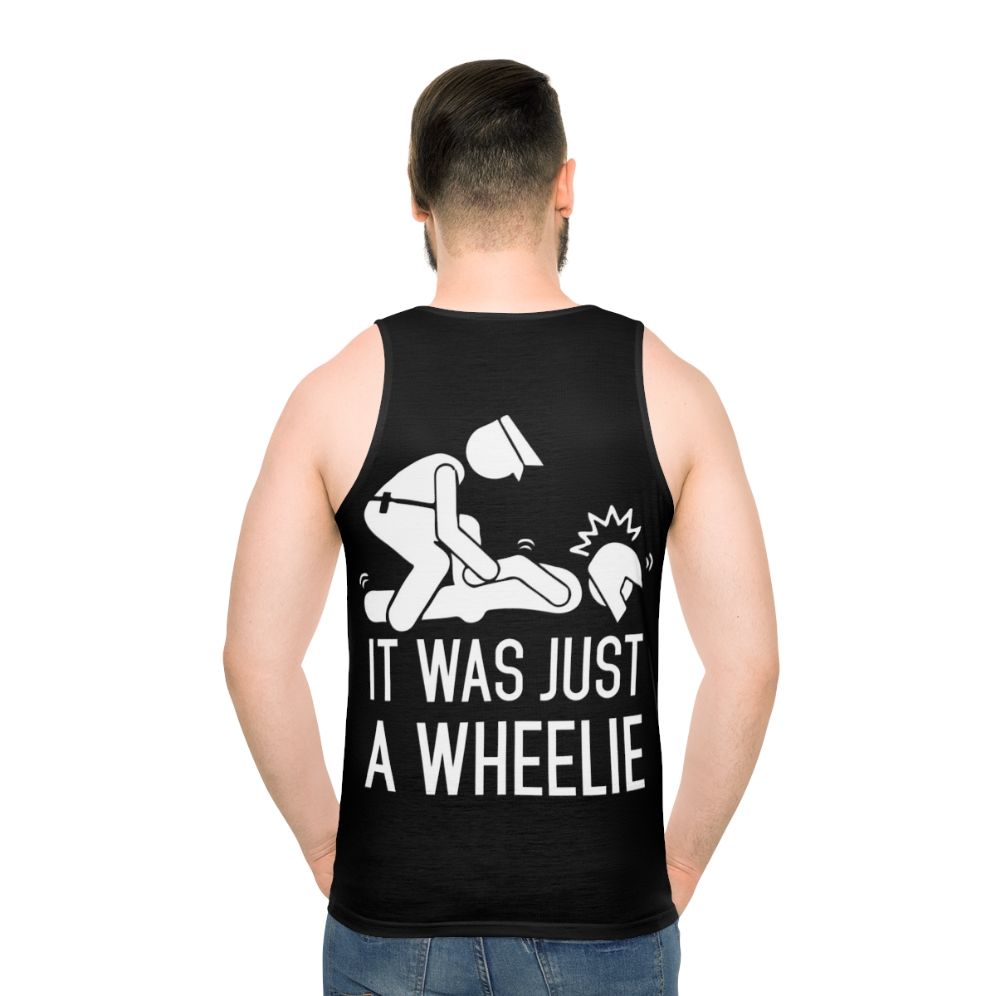 Legalize Wheelies Unisex Motorcycle Tank Top - men back