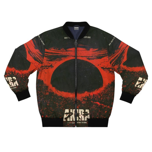 Cyberpunk-inspired Akira bomber jacket with a striking city explosion graphic design