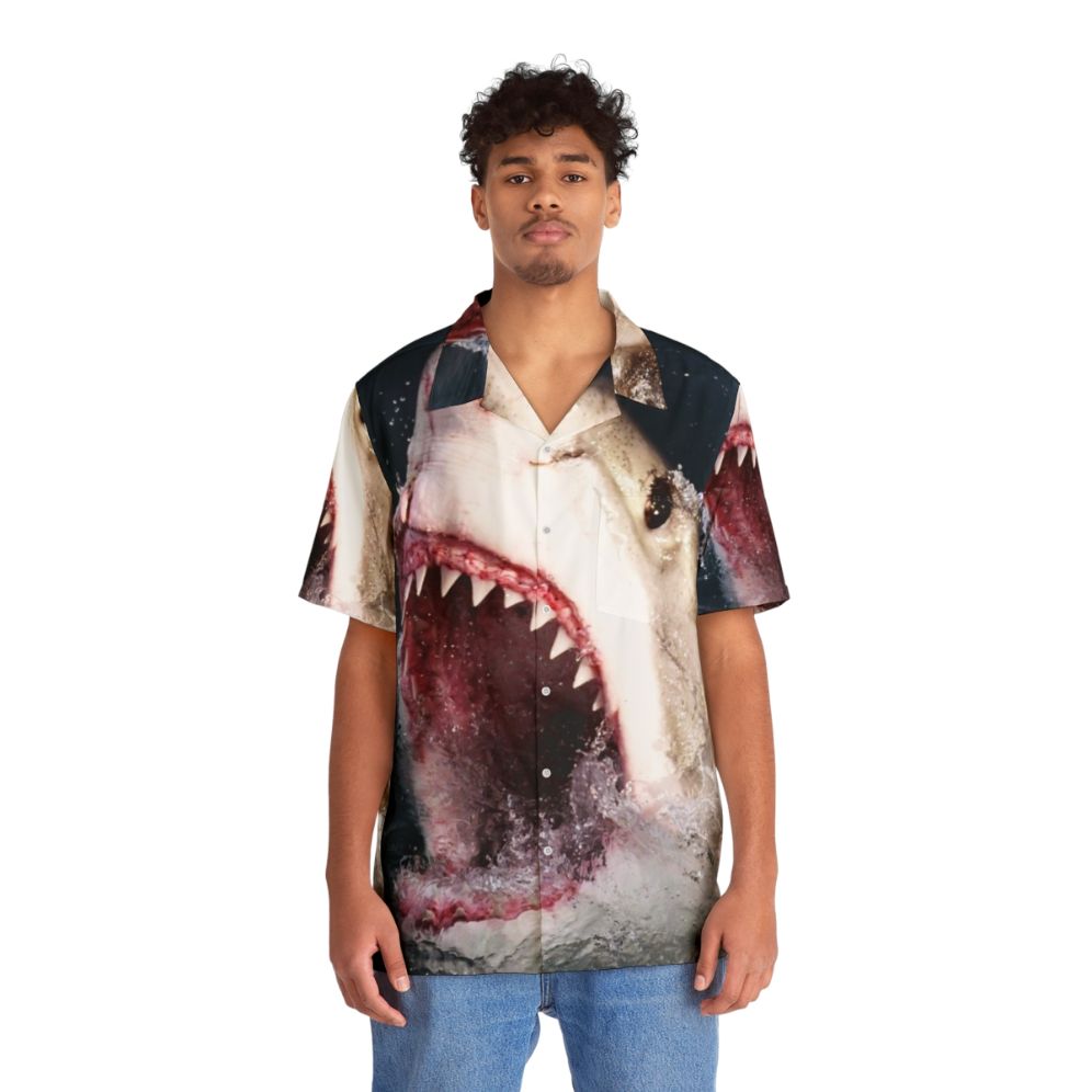 3D great white shark bite Hawaiian shirt - Lifestyle