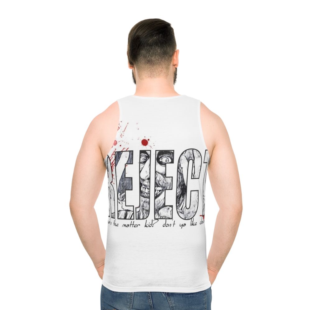 Rejects Unisex Horror Movie Tank Top - men back