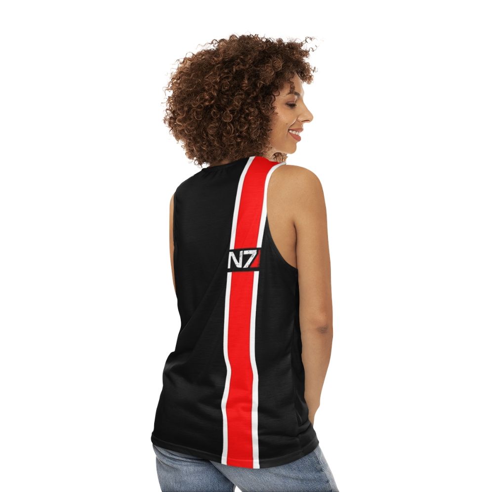 Mass Effect N7 Red Unisex Tank Top - women back