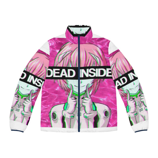 Rei Ayanami Vaporwave Puffer Jacket featuring iconic Neon Genesis Evangelion character