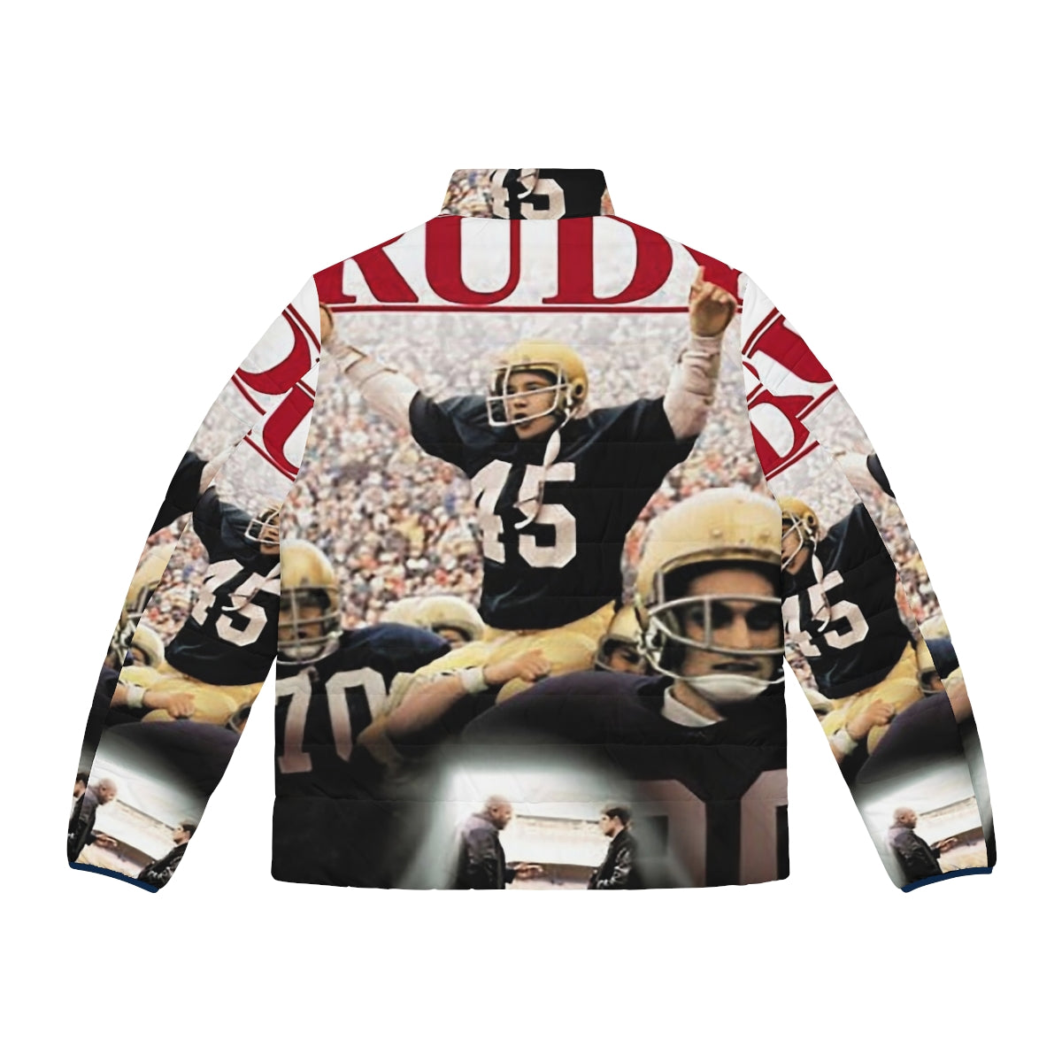 Rudy Puffer Jacket - The Iconic 90s Sports Movie Puffer Jacket - Back