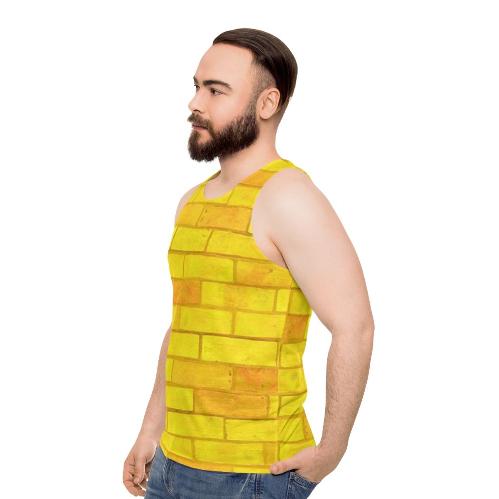 Unisex yellow brick road tank top - men side