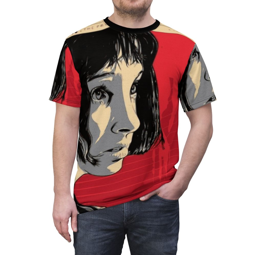 Mathilda inspired graphic t-shirt with movie poster art design - men front