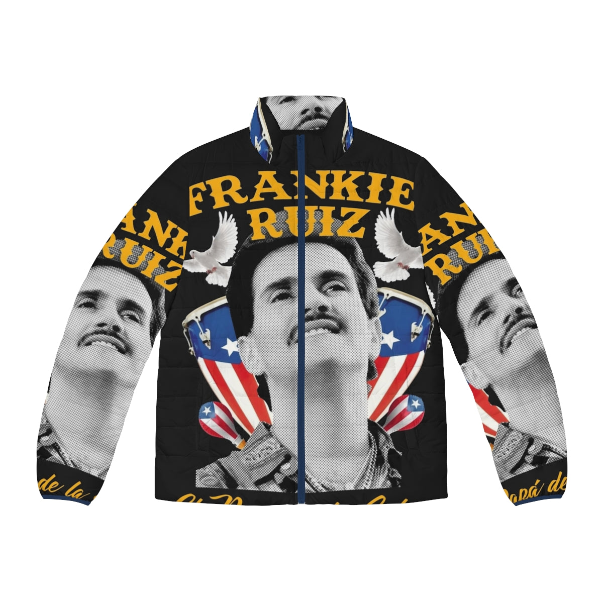 Frankie Ruiz "El Papa de la Salsa" Puffer Jacket with Salsa Music Inspired Design