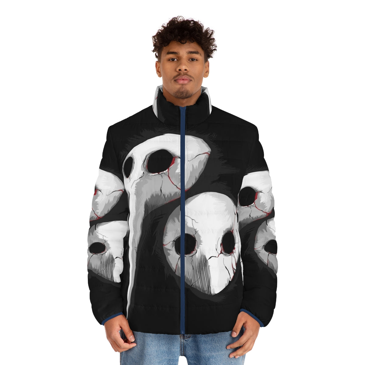 Sachiel Puffer Jacket with Evangelion Anime Inspired Design - men front