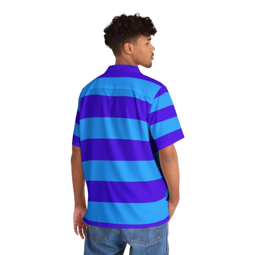 Blue and purple striped Hawaiian shirt - People Back