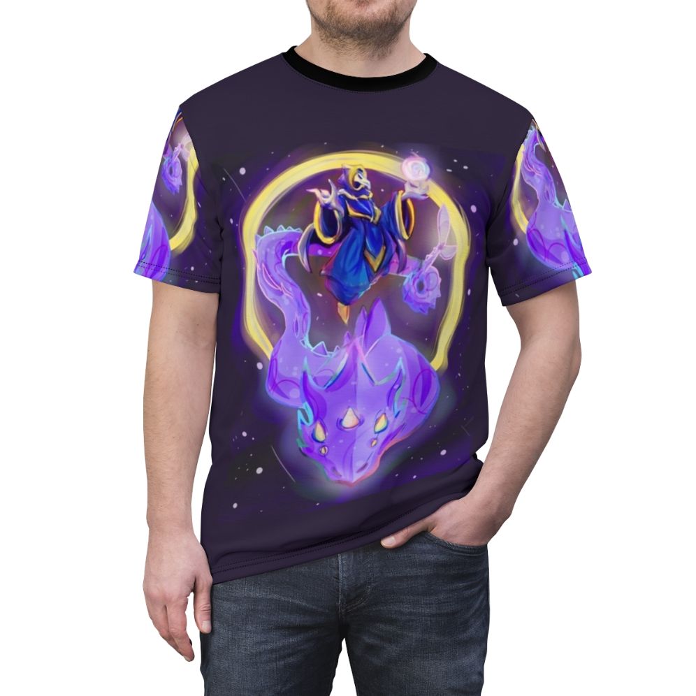 Terraria inspired Lunatic Cultist Phantasm Dragon graphic on a high-quality t-shirt - men front